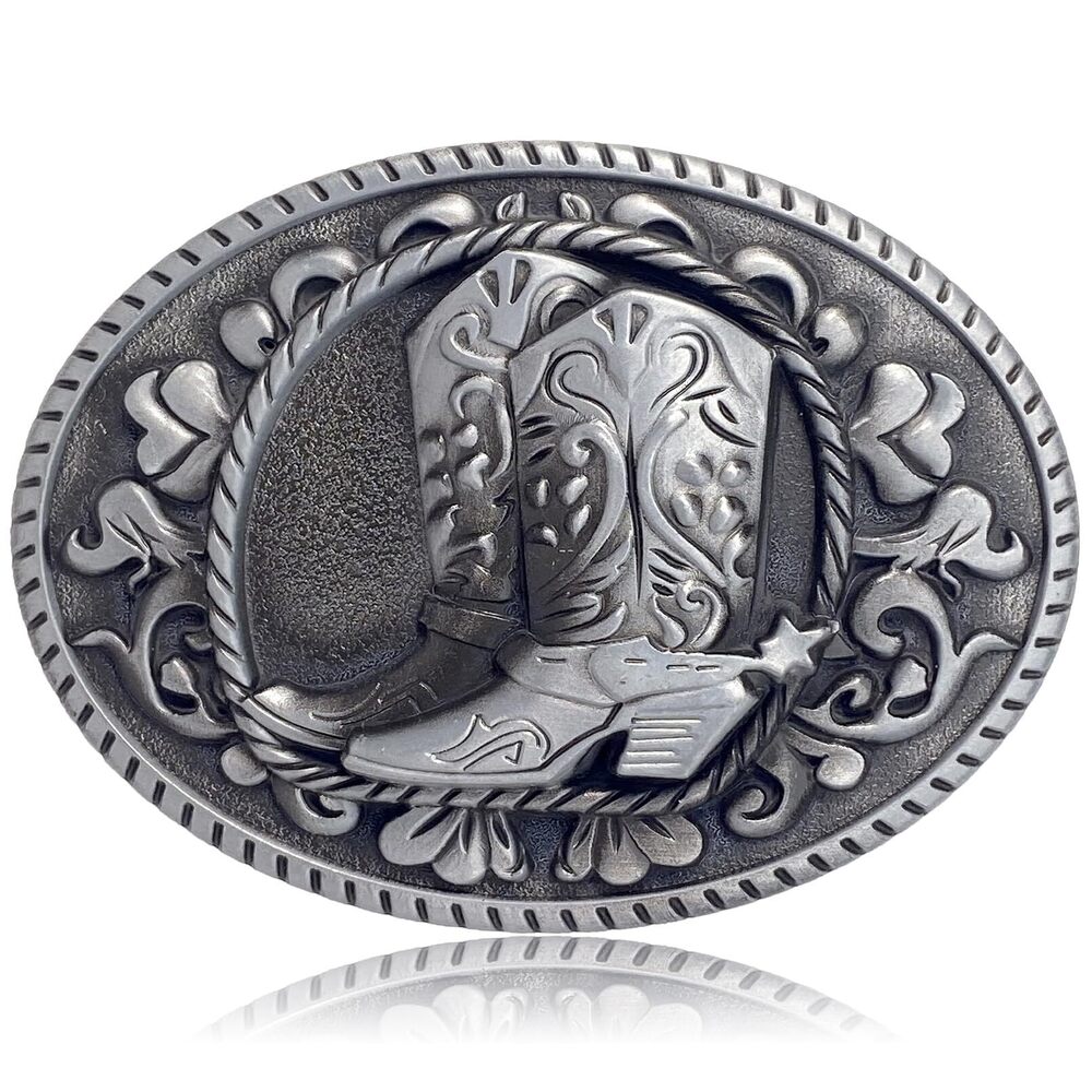 7292 Western Belt Buckles GOD IS BUSY Vintage Rodeo Cowboy Texas Belt